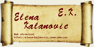 Elena Kalanović vizit kartica